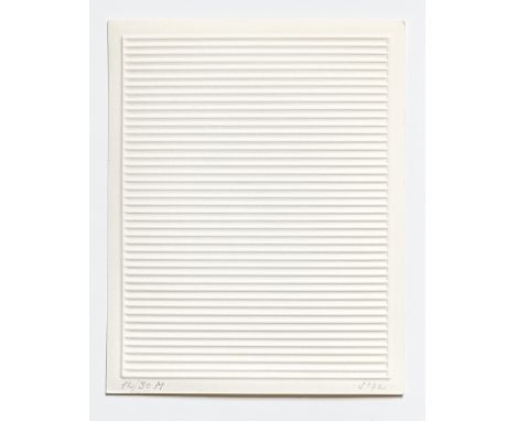 JAN SCHOONHOVEN (1914 - 1994, Delft) "M"Prägedruck auf leichtem Velinkarton. 1972.17,5 x 13,5 cm. Monogrammiert „S“, datiert 