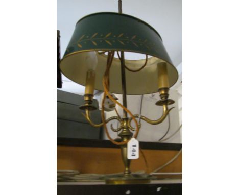 A brass two branch table lamp