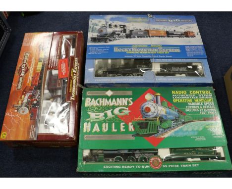 Bachmann Big Haulers G Gauge Three Sets Thunderbolt Express, Radio Control 10 Wheeler and Rocky Mountain Express (all G-E box