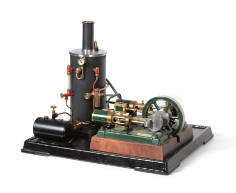 Cotswold Heritage Gryphon Stationary Steam Engine twin cylinder mill engine with Boiler CH406, mounted together on cast base
