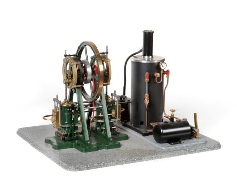 Cotswold Heritage Cyclops Stationary Engine model of a Hypocycloidal Steam Engine with Boiler CH427, both mounted on base (E)