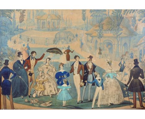 B. Read and H. Bodman (19th Century) English. “Summer Fashions”, Lithograph, overall 16” x 22.5”, and the companion piece, a 