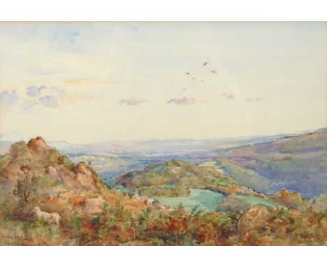 Conrad H… R… Corelli (1869-1950/6) British/Italian. ‘Lustleigh Cleave’ (Devon), a River Landscape, Watercolour, Signed and In