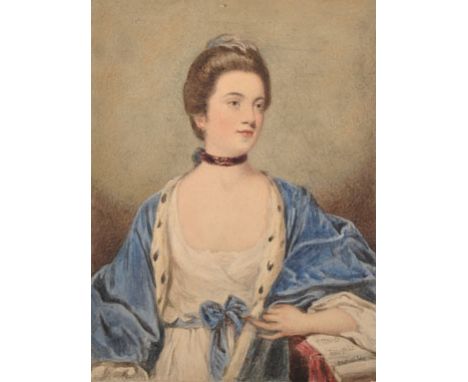 Margaret Sarah Carpenter (1793-1872) British. Portrait of a Lady, Watercolour, Unframed, 7” x 5”. Provenance; William Evans o