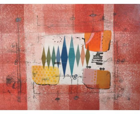 20th Century English School. “Trickster XXV1”, Lithograph, Indistinctly Signed and Titled in Pencil, overall 26.5” x 33.5”