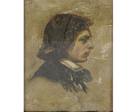 After Arthur Hughes (1832-1915) British. A Self Portrait, Oil on Board, Signed with Monogram ‘TC’, and Indistinctly Inscribed