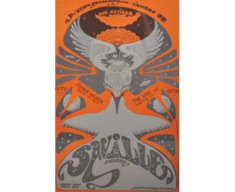 Osiris Visions Ltd. “Junior Walker and the all-stars”, “The Who”, ‘A Nems Presentation, Saville Theatre’, Poster, 30” x 20”