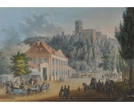 J… C… Gubig (19th Century) European. ‘Ansicht der Rinne des Brauhauses, Rauhenstein in Helenthal bei Baden, Lithograph by Thi