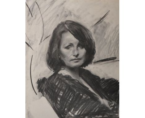 Morgan (1949-   ) British. Portrait of a Lady, Charcoal, Signed and Dated ‘X1 ’83, 29” x 19”, and six others by the same hand