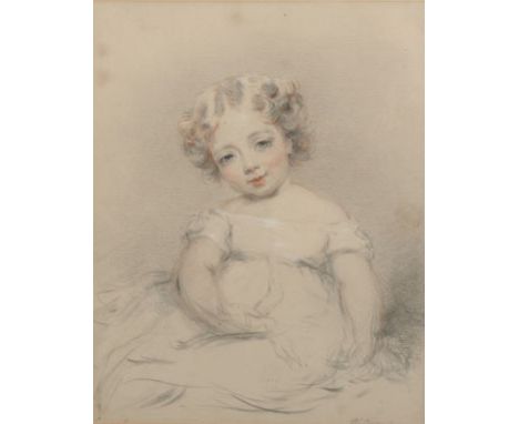 William Carpenter (1818-1899) British. Portrait of Lizzie Burrows, Chalk, Signed twice, Inscribed ‘Lizzie Burrows’, and Dated