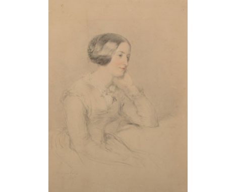 William Carpenter (1818-1899) British. Portrait of a Lady, Chalks, Signed and Dated 1847, Unframed, 14” x 10.5”. Provenance; 