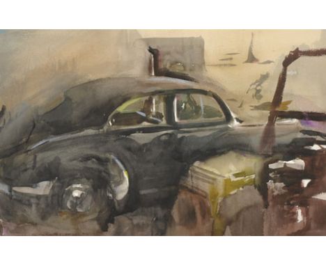 Howard Morgan (1949-   ) British. “Bristol Saloon at 62 Old Church Street”, Circa 1950, Watercolour, Signed and Inscribed, 14