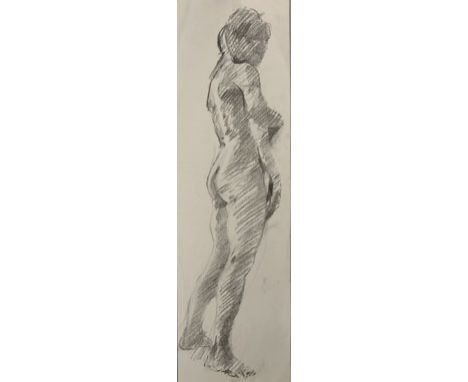 Howard Morgan (1949-   ) British. A Standing Female Nude, Charcoal, Unframed, 20” x 6”, together with a large quantity of oth