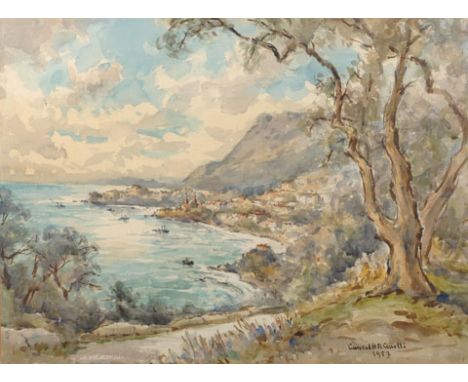 Conrad H… R… Corelli (1869-1950/6) British/Italian. A Coastal Scene, Watercolour, Signed and Dated 1953, 15.5” x 21”