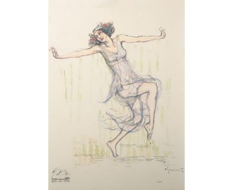 Arthur Grunenberg (1886-1927) German. ‘Anna Pawlowa’, Russian Ballerina, Lithograph, Unframed, 22.5” x 16”, and Eleven compan