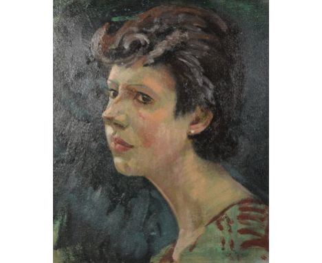 Circle of Arthur Ambrose McEvoy (1878-1927) British. Portrait of a Lady, Oil on Canvas laid down, 18” x 15”