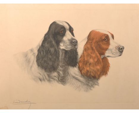 Leon Danchin (1887-1938) French. ‘Springers’, Lithograph, Signed in Pencil, overall 19.5” x 25.75”