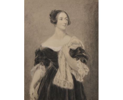 Margaret Sarah Carpenter (1793-1872) British. Portrait of a Lady, Chalk, Unframed, 12.5” x 9.5”. Provenance; William Evans of