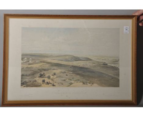 William Simpson (1823-1899) British. “The Field of Inkermann”, Lithograph, overall 14” x 21”, together with another fifteen s