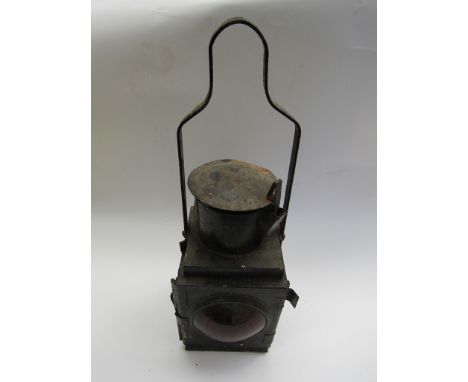 A B.R (W) black painted tail lamp with burner and reservoir