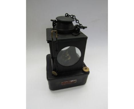 An LNER signal lamp interior with brass burner stamped ALDEBY