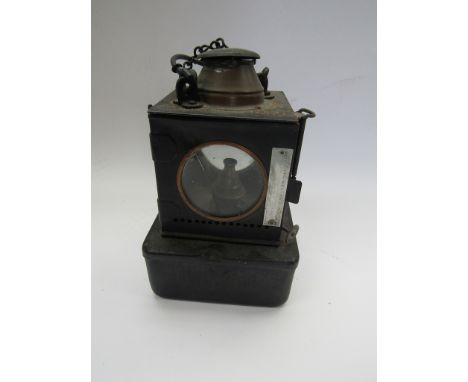 A B.R (E) railway signal lamp interior with brass burner