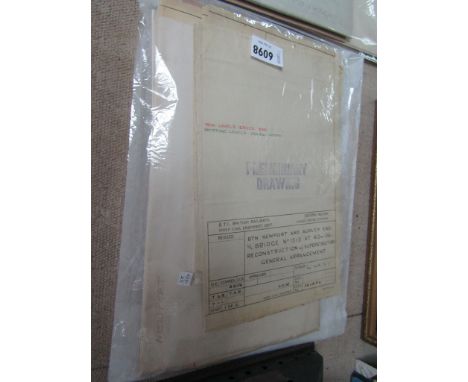 A quantity of paper print plans of Newport bridges reconstruction and copy plans of the reconstruction of bridge no.1568 at E