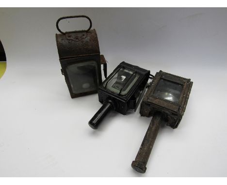 Two carriage lamps and a railway general purpose lamp  (3)