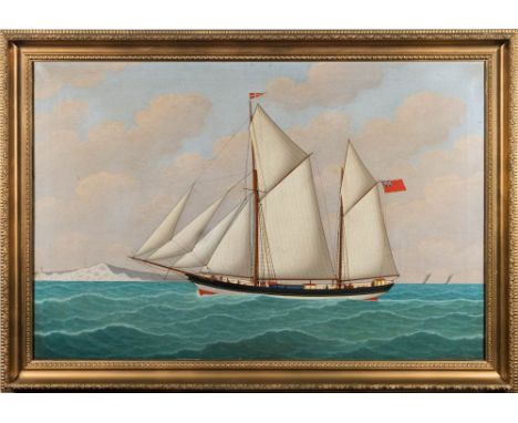 John Frederick Loos [19th/20th Century]-'Kindly Light', a coastal trader in full sail off Dover,:- signed and dated John Loos