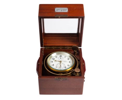 A Two Day Marine Chronometer by Chronometerwerke, Hamburg: the four inch resin dial with Arabic numerals signed as per title 