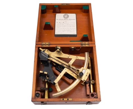 A fine 8 inch radius Gold and Platina Sextant by Carey of London, formerly the property of Rear-Admiral Ernest John Spooner D