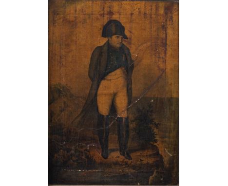 A late 19th century oleograph portrait of Napoleon: 45 x 33cm (damaged)
