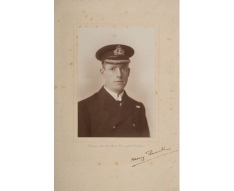 A letter from Harry Pennell on HMS Duke of Edinburgh letterhead: discussing  the commissioning of the ship and drawing for a 