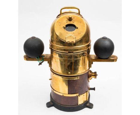 A  'Faithful Freddie' submarine compass:  3 inch liquid filled compass in gimballed mount numbered '2408' the mount stamped e