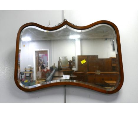 Mahogany framed bat wing wall mirror 64 cm x 43 cm 