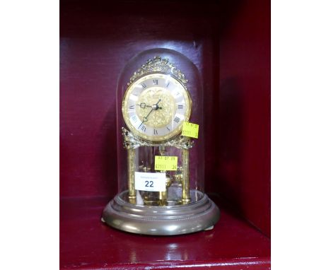 Hermle German glass domed mantel clock 