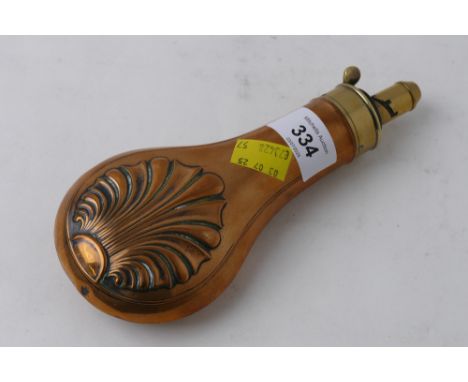 Copper and brass powder flask 