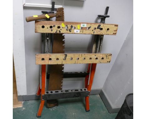 Workmate and antique saw 