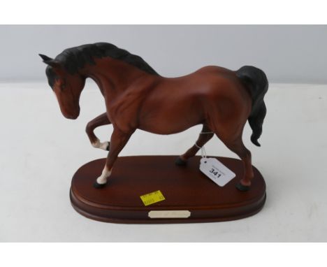 Beswick horse "Spirit of Freedom" mounted on wooden plinth