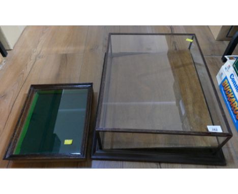 Two glazed desk top display cabinets 