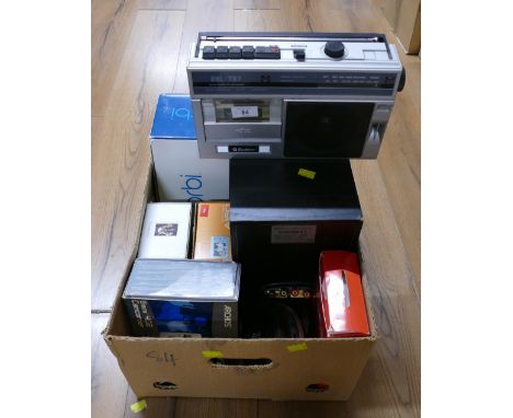 Wharfedale Diamond 8.1 speakers, Orbi Wi Fi system, Archos camcorder, boxed cameras and CXL737 radio