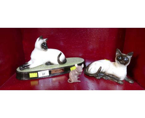 Beswick Siamese Cat figures, "Watch It" Model 1559 etc and Beswick mouse figure