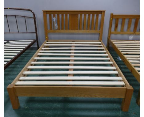 Modern oak effect bed frame 