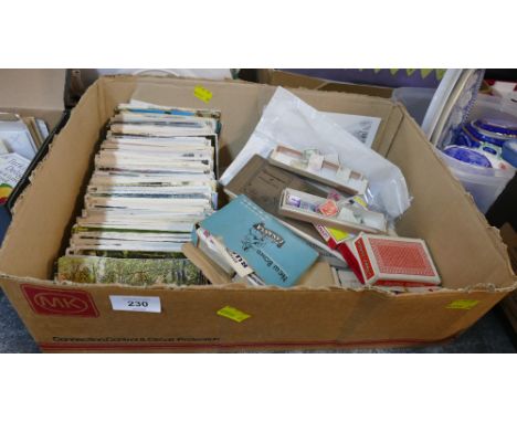 Vintage postcards, loose stamps, Valentines snapshots, playing cards etc