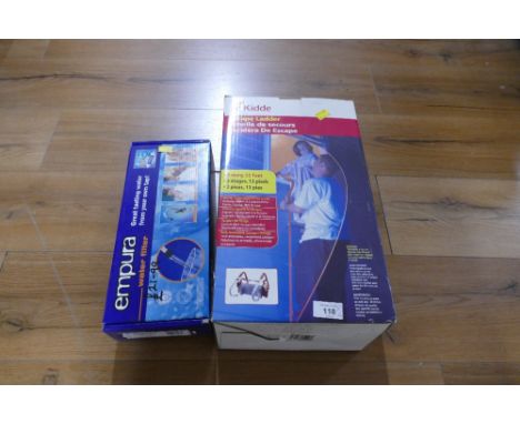 Boxed Kidde escape ladder and Empura water filter 