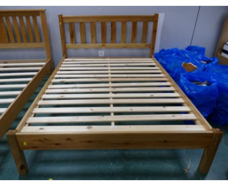 Modern pine double bed frame 