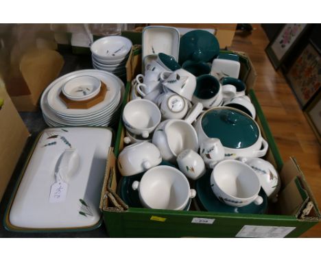 Large quantity of Denby Green Wheat stoneware tea and dinner service 