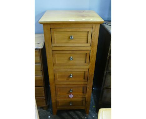 Tall pine five flight chest of drawers 
