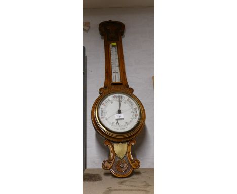 Oak barometer presented to Joseph Fleming for Service at Shap Station July 1893 