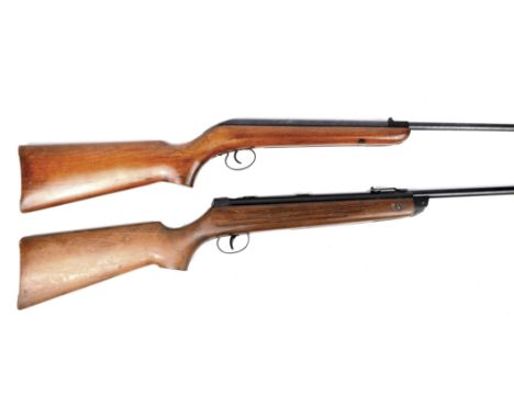 An early .22 B.S.A. 'Meteor' air rifle, with grooved stock and tin cylinder cap; together with a .177 B.S.A. 'Cadet' air rifl